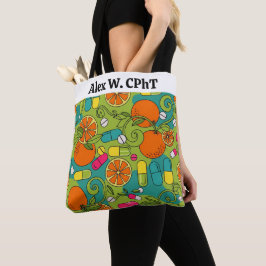 Personalisierte Pharmabettung Retro-Orangen Tasche