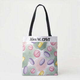 Personalisierte Pharmacy Tote Bag Pink Lila Grau Tasche
