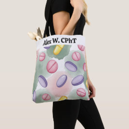 Personalisierte Pharmacy Tote Bag Pink Lila Grau Tasche