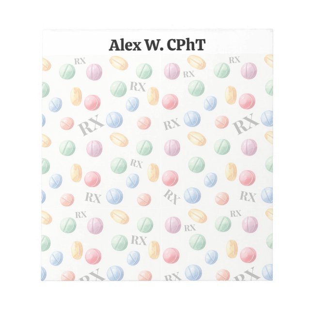 Personalisierte Pharmazie Notepad Custom CPhT 5.5x Notizblock (Vorderseite)