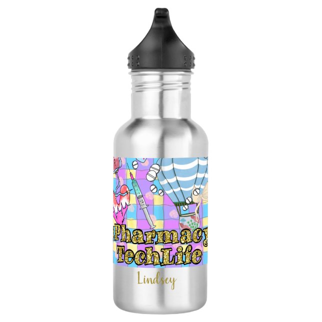 Personalisierte Pharmazie Tech Edelstahlflasche (Rechts)