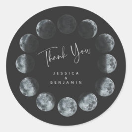 Personalisierte Phasen des Schwarzen Wasserfarbenm Runder Aufkleber