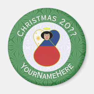 Personalisierte philippinische Engel-Weihnachtsfla Magnet