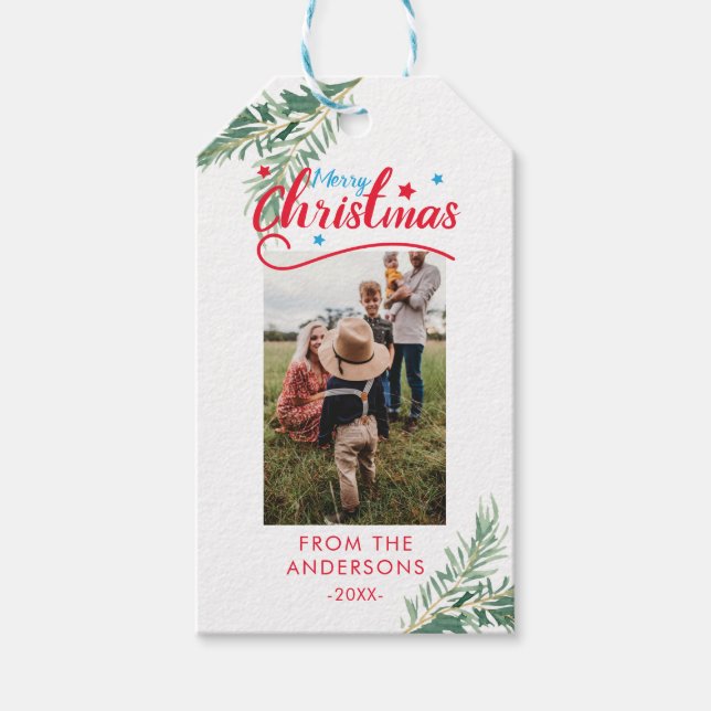 Personalisierte Photo Weihnachts- Geschenkanhänger (Vorderseite)
