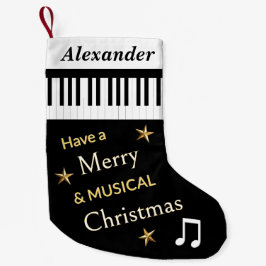 Personalisierte Piano-Keys für Schwarz und Weiß Kleiner Weihnachtsstrumpf