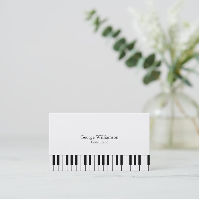 Personalisierte Piano-Tastenkarte Visitenkarte (Stehend Vorderseite)