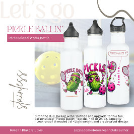 Personalisierte "Pickle Ballin'" Wasserflasche Edelstahlflasche