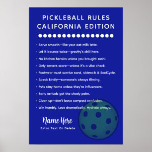 Personalisierte Pickleball California Edition Poster