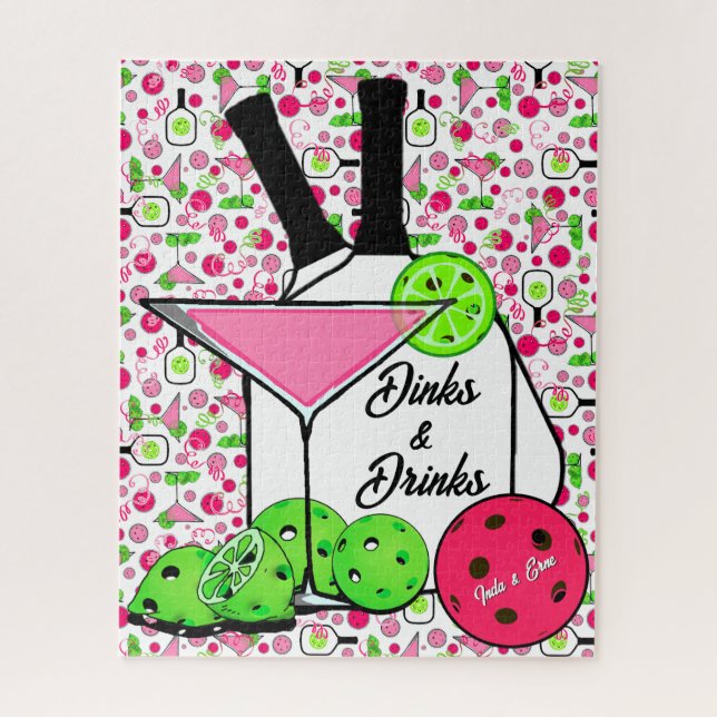 Personalisierte Pickleball-Cocktails Dinks & Drink (Vertikal)
