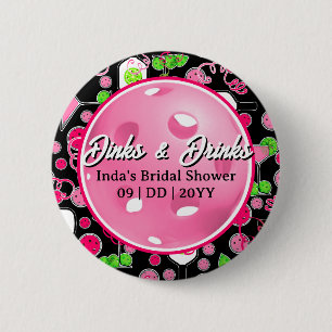 Personalisierte Pickleball-Hochzeitsdusche-Swags Button