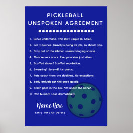 Personalisierte Pickleball-Regeln UNSPOKEN Poster