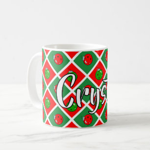 Personalisierte Pickleball-Weihnachtsdekorationen Kaffeetasse