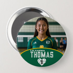 Personalisierte Picture Volleyball-Spielernummer Button