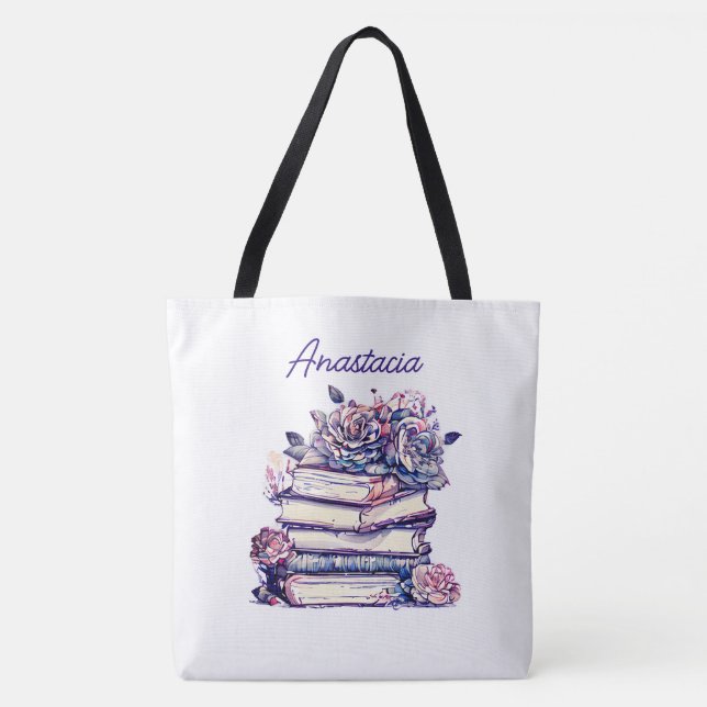 Personalisierte Pile Antiquitätenbücher Vintage Ro Tasche (Vorderseite)