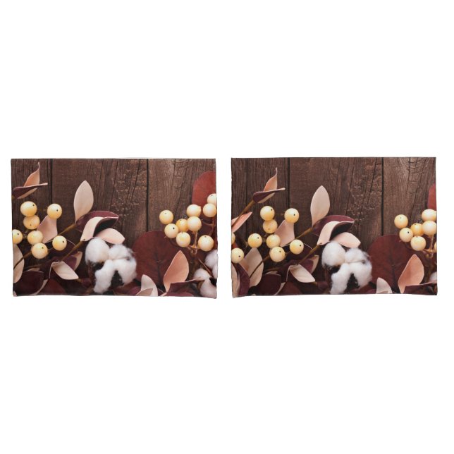 Personalisierte Pillow Hüllen Baumwollzweig in Dun Kissenbezug (Vorderseite-Set)