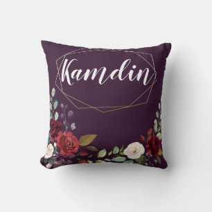 Personalisierte Pillow Plum Lila Rose Gold Geometr Kissen