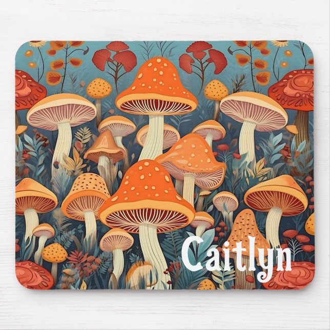 Personalisierte Pilze aus farbenfrohen Wäldern Mousepad (Vorne)