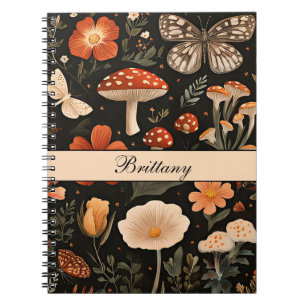 Personalisierte Pilze und Blume fallen Notizblock