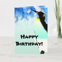 Personalisierte Pinguin Happy Birthday Grußkarte