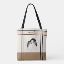 Personalisierte Pinguin-Tote-Tasche
