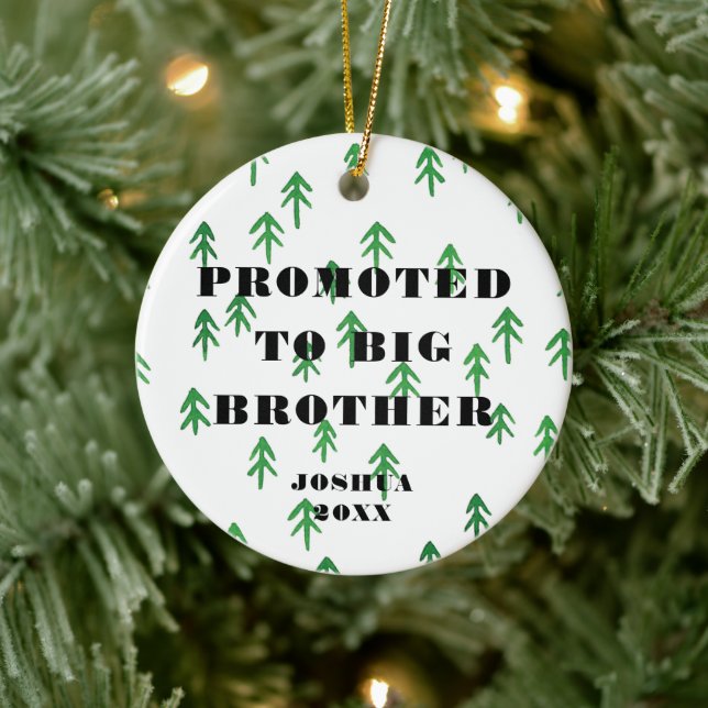 Personalisierte Pinienbäume für große Brüder Keramik Ornament (Baum)