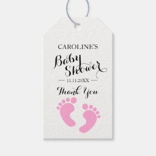 Personalisierte Pink Baby Feet Girl Babydusche Geschenkanhänger