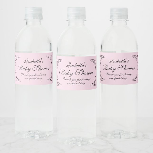 Personalisierte Pink-Babydusche (Flaschen)