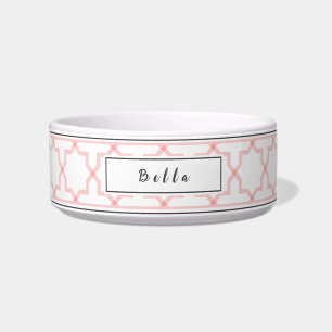 Personalisierte Pink Blush- und Weißer Sternenmust Napf