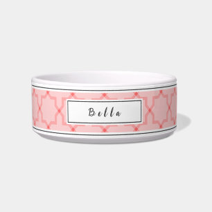 Personalisierte Pink Blush- und Weißer Sternenmust Napf