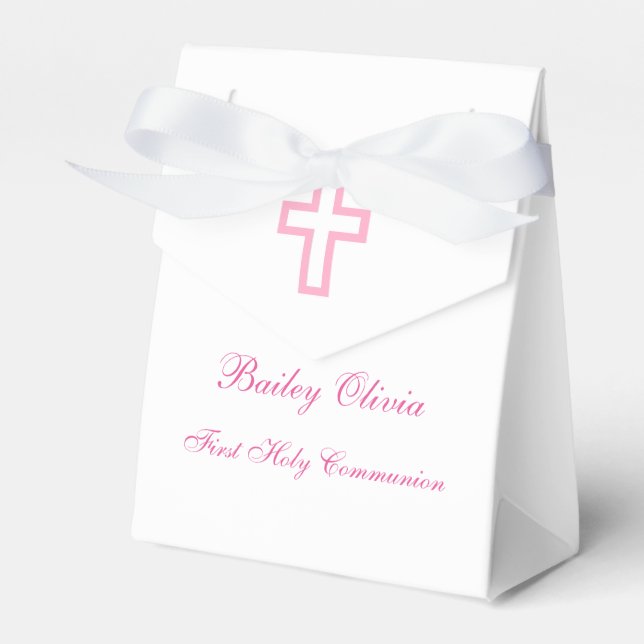 Personalisierte Pink Cross Zent Gefälligkeitsboxen Geschenkschachtel (Vorderseite)