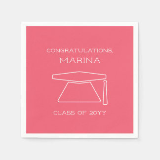 Personalisierte Pink Graduation Party Serviette