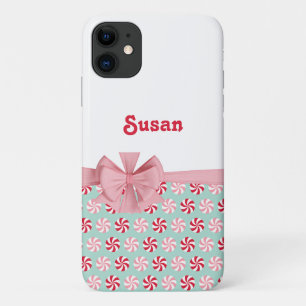 Personalisierte Pink & Green Weihnachtscreme mit B Case-Mate iPhone Hülle