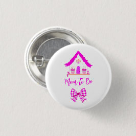 Personalisierte Pink House-Mama Button