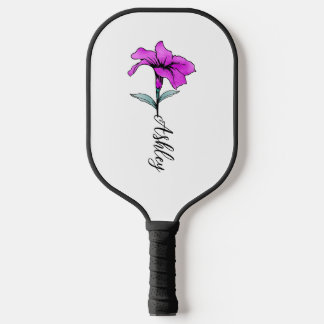 Personalisierte Pink Lily Blume Pickleball Schläger