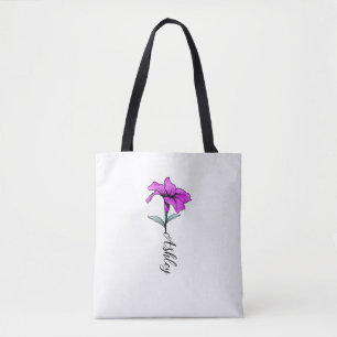 Personalisierte Pink Lily Blume Tasche