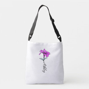 Personalisierte Pink Lily Blume Tragetaschen Mit Langen Trägern