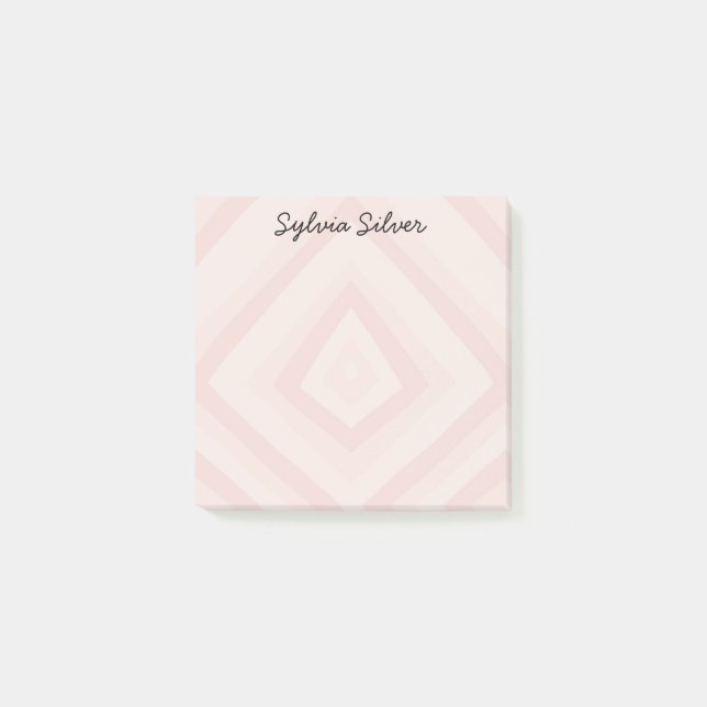 Personalisierte Pink-Linie CUSTOM Chic Monogramm Post-it Klebezettel (Vorderseite)
