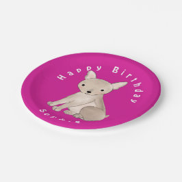 Personalisierte Pink-Papierplatte Pappteller