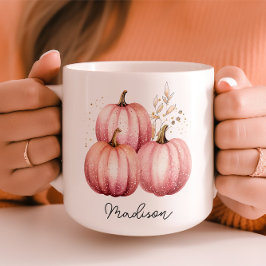 Personalisierte Pink Pumpkin-Tasse Kaffeetasse