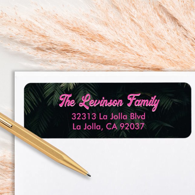 Personalisierte Pink-Rücksendeadresse (Personalized Family Pink Tropical Return Address Label
)