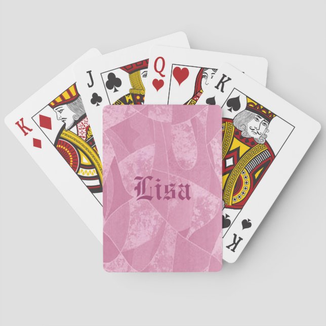 Personalisierte Pink Stain Glass Playing Cards Spielkarten (Rückseite)