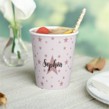 Personalisierte Pink Star Paper Cups