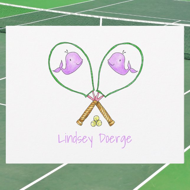 Personalisierte Pink Tennis Rackets mit Whale Cove Mitteilungskarte (Von Creator hochgeladen)