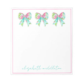 Personalisierte Pink- und grüne Bogen Notizblock