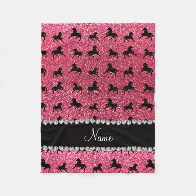 Personalisierte pinkfarbene rosa fleecedecke (Vorderseite)