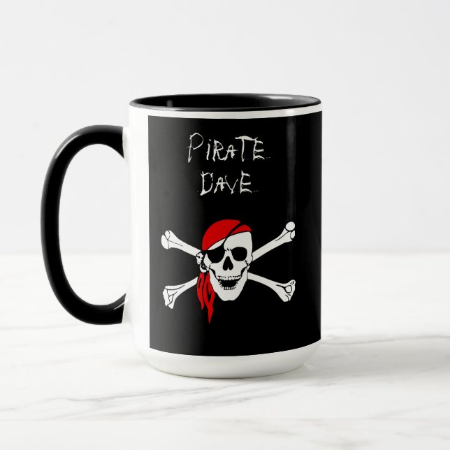 Personalisierte Pirate Skull Crossbones Kaffee Tas Tasse (Links)