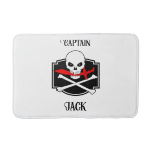 Personalisierte Piratenflagge (Cutlass) Badematte