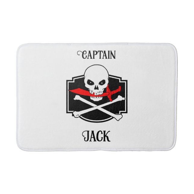 Personalisierte Piratenflagge (Cutlass) Badematte (Vorderseite)