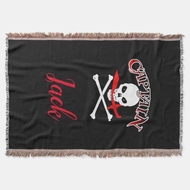 Personalisierte Piratenflagge (Cutlass) Decke (Vorderseite)