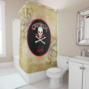 Personalisierte Piratenflagge (Cutlass) Duschvorhang